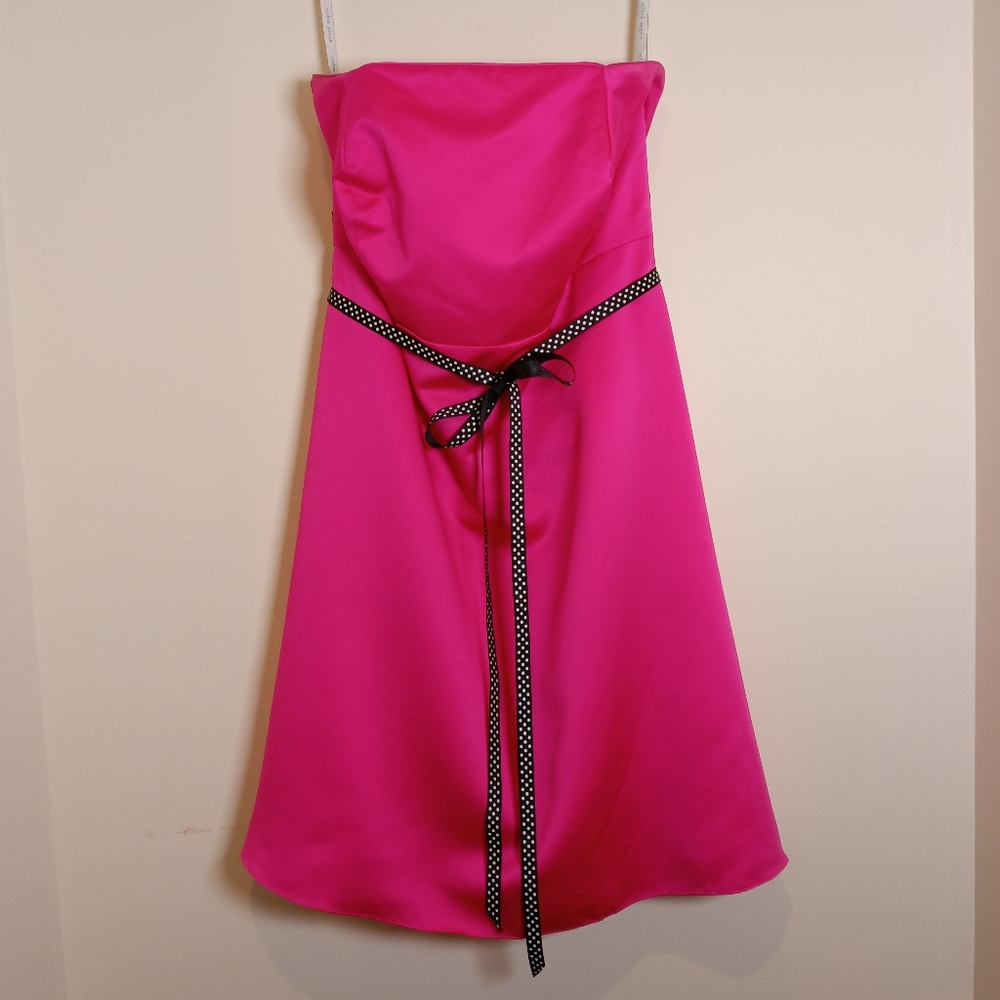 Alfred Angelo Strapless Satin A-Line Flare Dress Plus Size